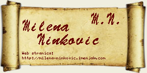 Milena Ninković vizit kartica